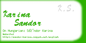 karina sandor business card